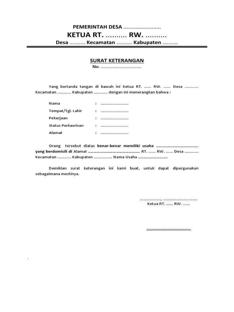 Detail Cara Membuat Surat Keterangan Usaha Dari Kelurahan Nomer 11