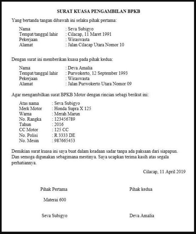 Detail Cara Membuat Surat Kuasa Pengambilan Uang Nomer 41