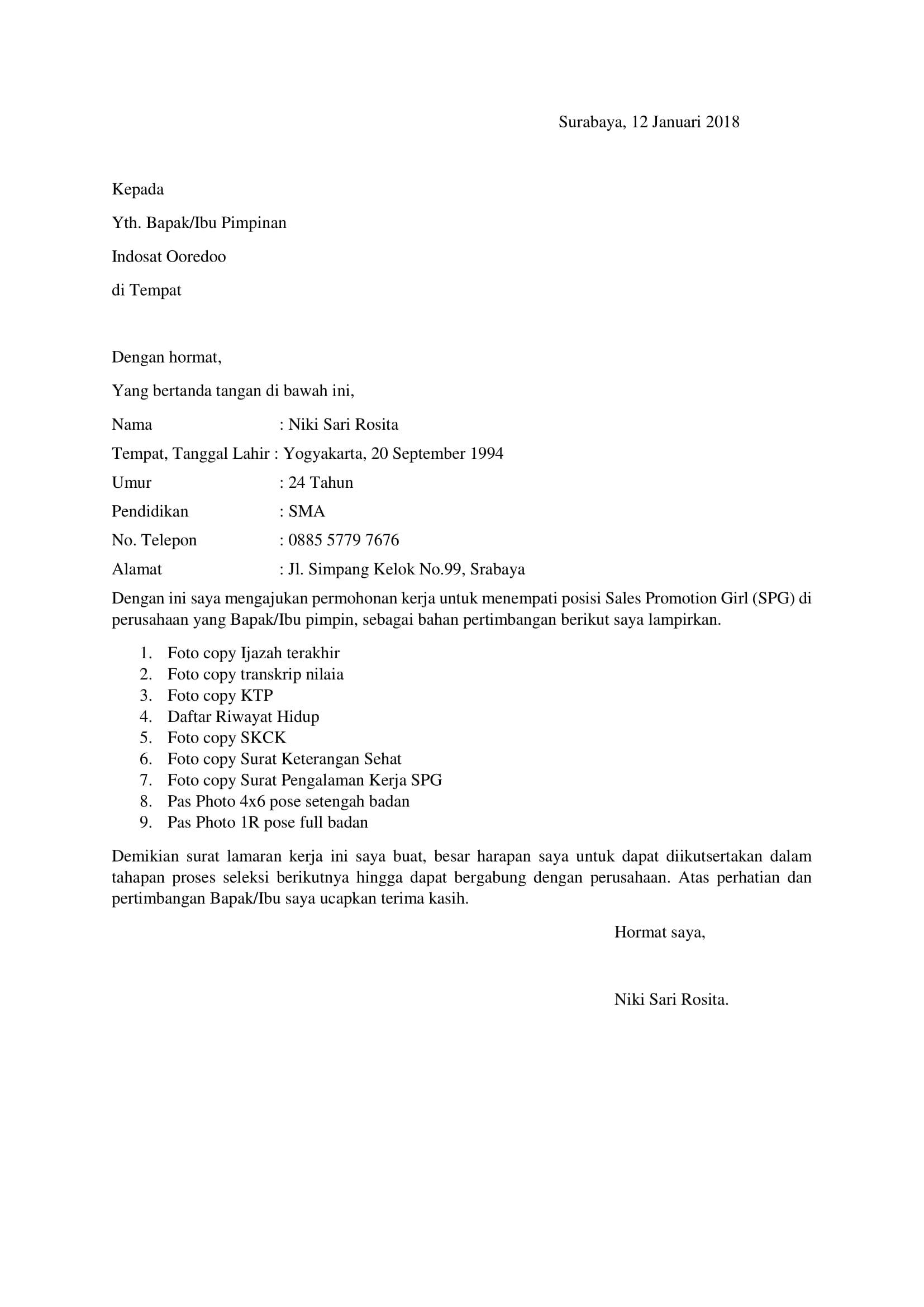 Detail Cara Membuat Surat Lamaran Nomer 28