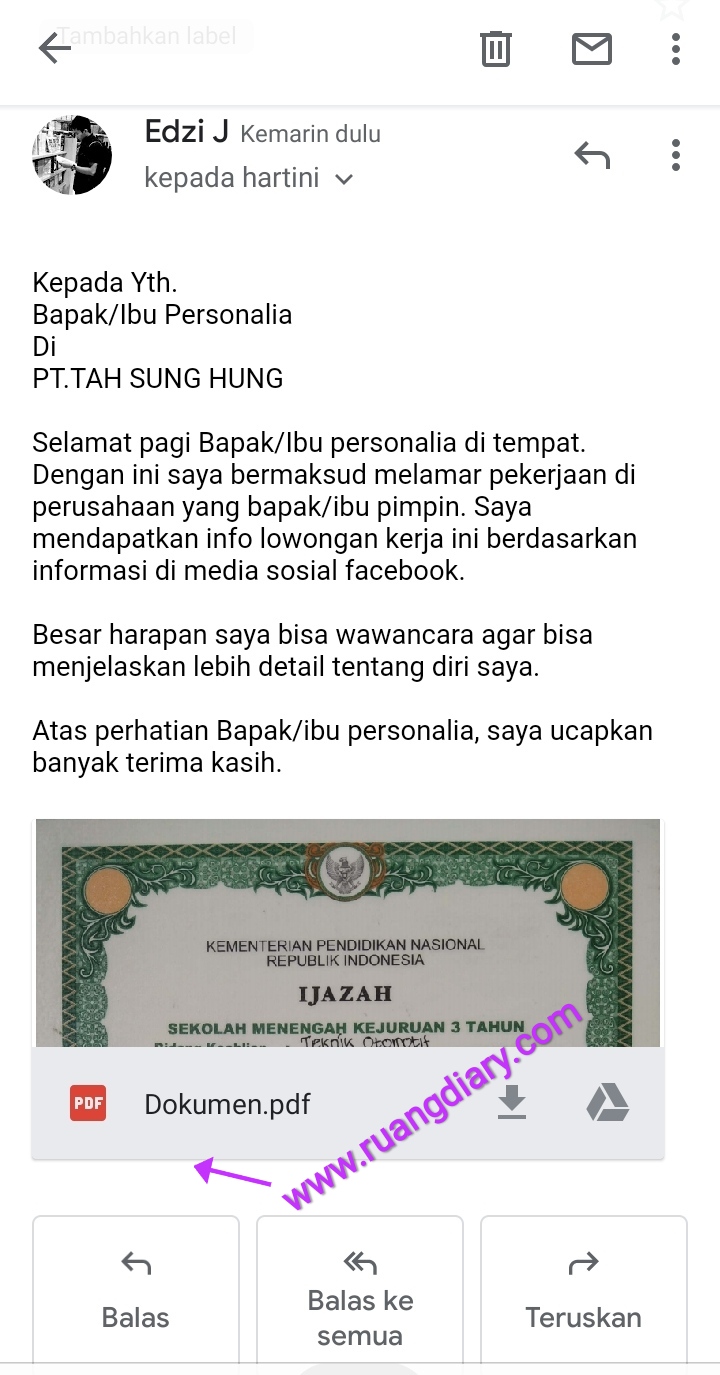 Detail Cara Membuat Surat Lamaran Kerja Di Hp Nomer 6