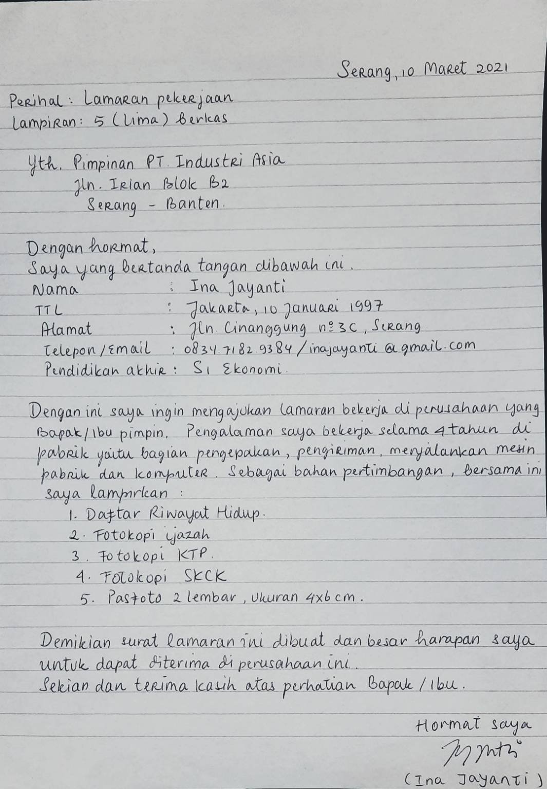 Detail Cara Membuat Surat Lamaran Kerja Di Perusahaan Nomer 22