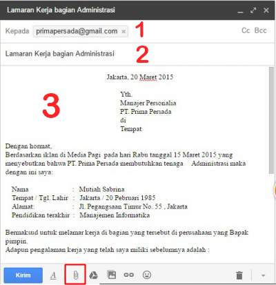 Detail Cara Membuat Surat Lamaran Kerja Email Nomer 11