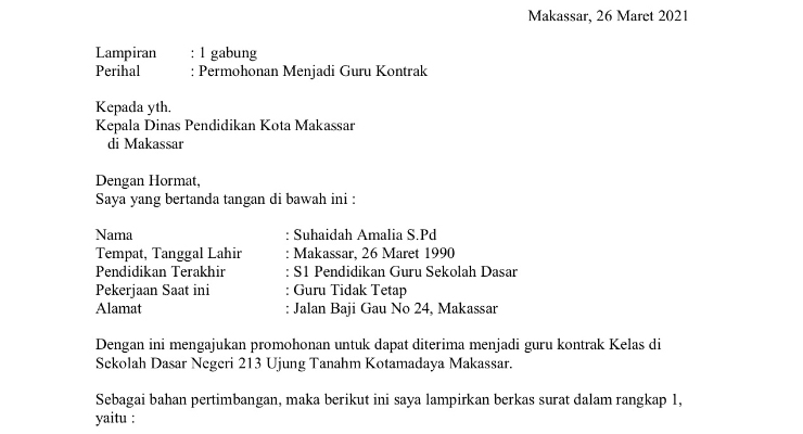 Detail Cara Membuat Surat Lamaran Kerja Guru Nomer 25