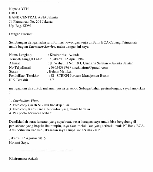 Detail Cara Membuat Surat Lamaran Kerja Security Nomer 33