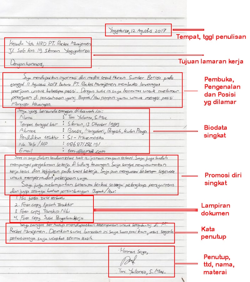 Detail Cara Membuat Surat Lamaran Pekerjaan Tulis Tangan Nomer 36