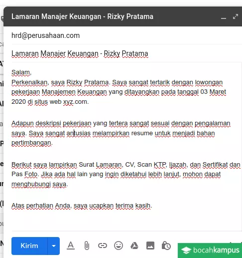 Detail Cara Membuat Surat Lamaran Via Email Nomer 48