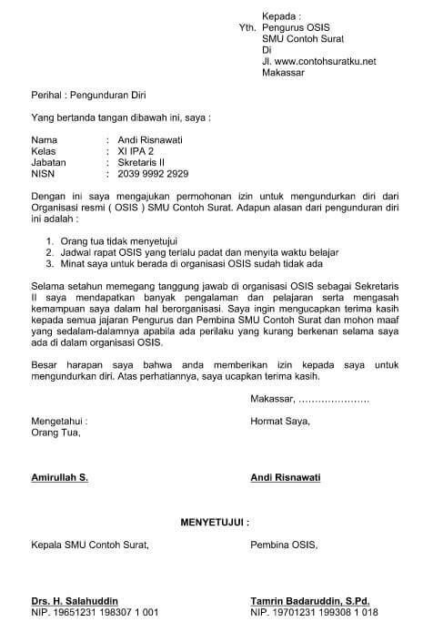 Detail Cara Membuat Surat Pengunduran Diri Nomer 33