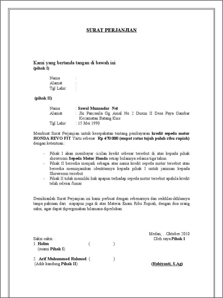 Detail Cara Membuat Surat Perjanjian Hutang Piutang Dengan Jaminan Nomer 35