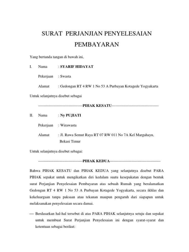 Detail Cara Membuat Surat Perjanjian Hutang Piutang Dengan Jaminan Nomer 10