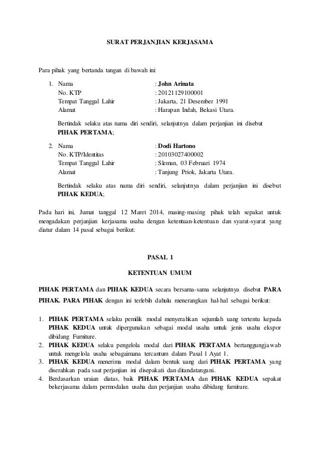 Detail Cara Membuat Surat Perjanjian Kerja Nomer 3