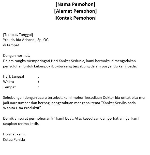 Detail Cara Membuat Surat Permohonan Nomer 5