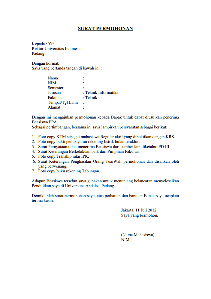 Detail Cara Membuat Surat Permohonan Nomer 8