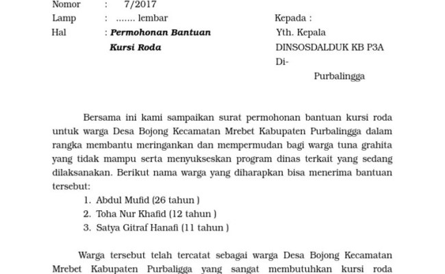 Detail Cara Membuat Surat Permohonan Bantuan Nomer 24