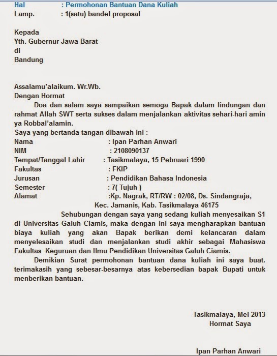 Detail Cara Membuat Surat Permohonan Bantuan Nomer 6