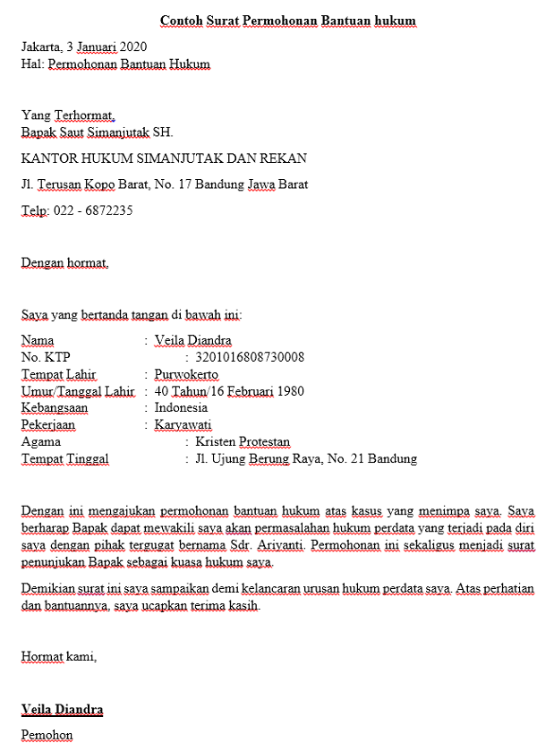 Detail Cara Membuat Surat Permohonan Bantuan Nomer 8