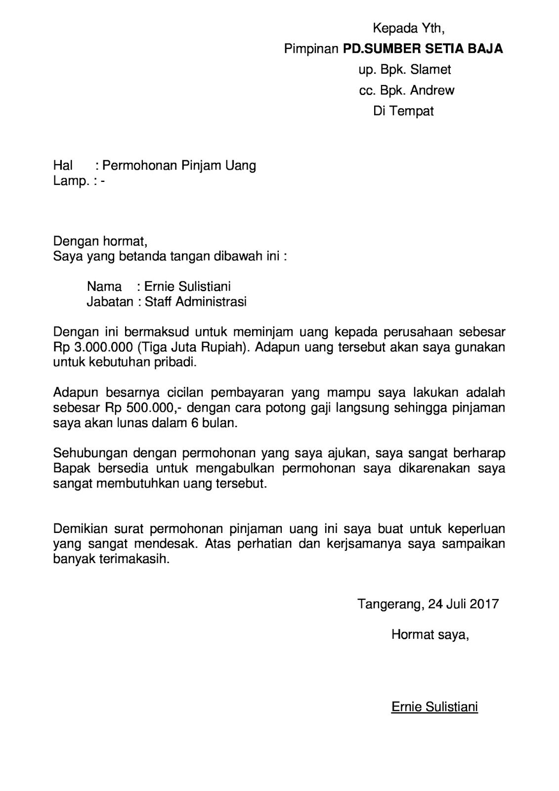 Detail Cara Membuat Surat Permohonan Pinjaman Nomer 3