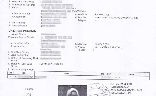 Detail Cara Membuat Surat Pindah Dan Kk Baru 2019 Nomer 29