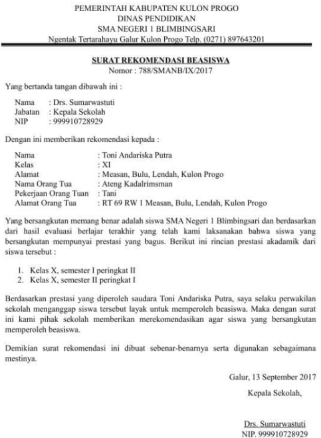 Detail Cara Membuat Surat Rekomendasi Nomer 8