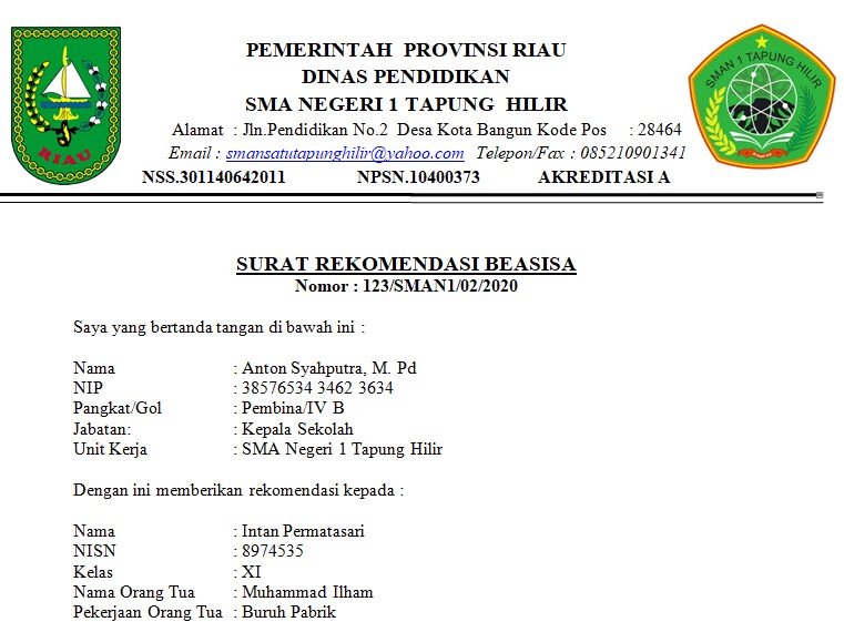 Detail Cara Membuat Surat Rekomendasi Nomer 35