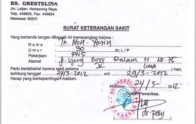 Detail Cara Membuat Surat Sakit Nomer 24