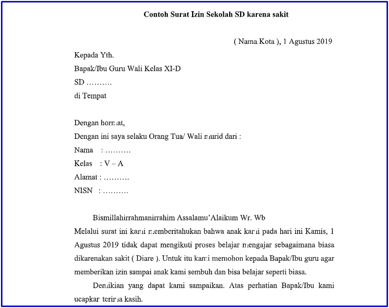 Detail Cara Membuat Surat Sakit Ke Sekolah Nomer 2