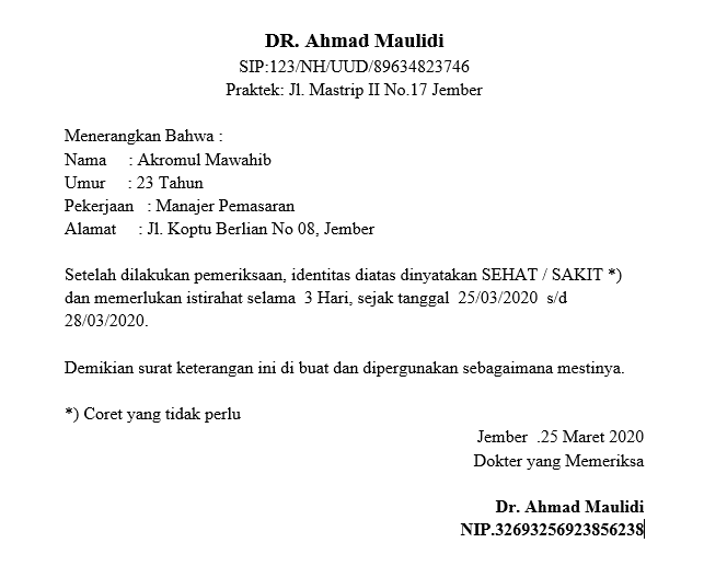 Detail Cara Membuat Surat Sakit Ke Sekolah Nomer 46