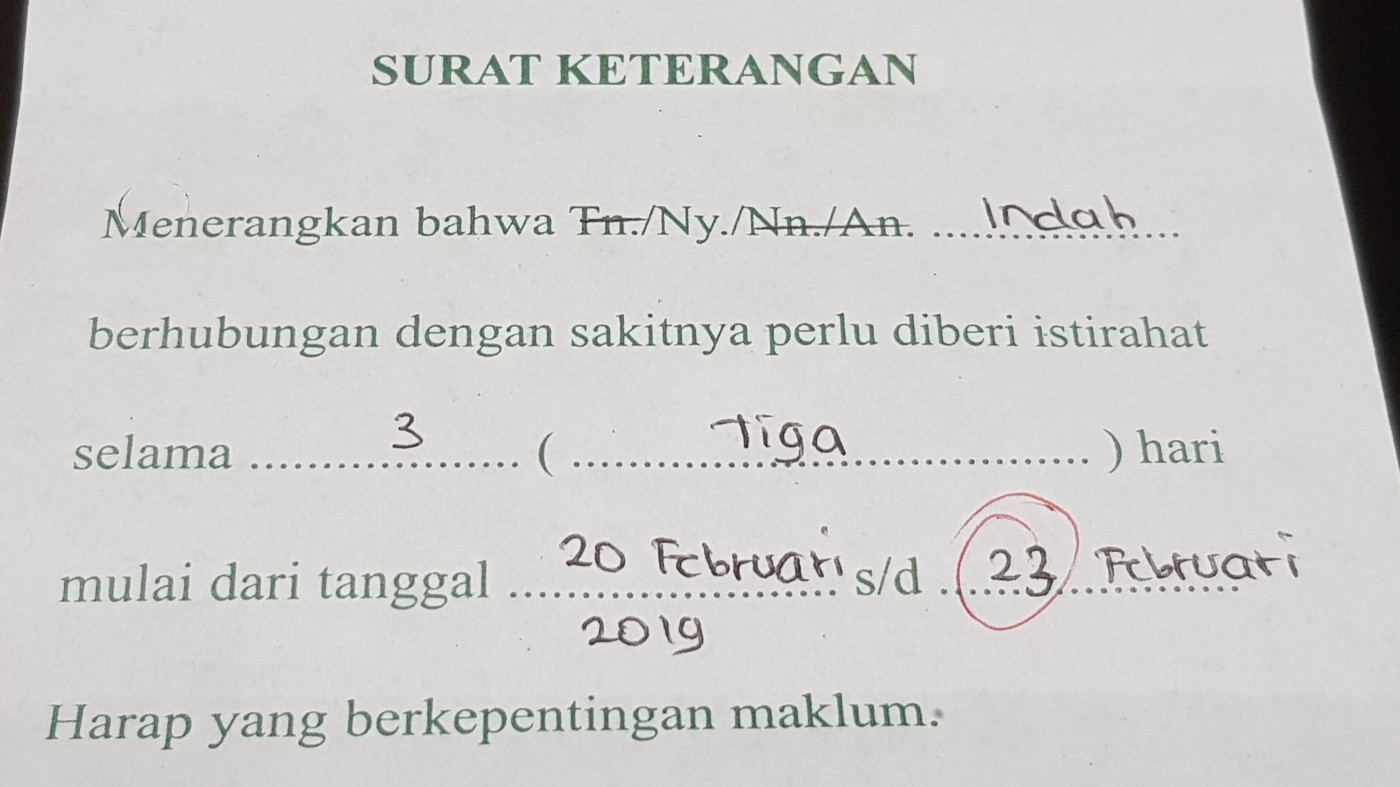 Detail Cara Membuat Surat Sakit Yang Benar Nomer 42