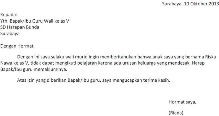 Detail Cara Membuat Surat Tidak Hadir Ke Sekolah Nomer 7