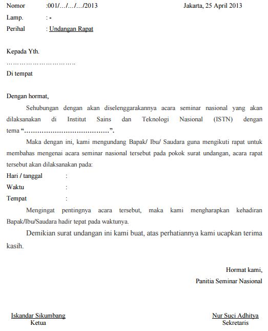 Detail Cara Membuat Surat Undangan Rapat Nomer 22