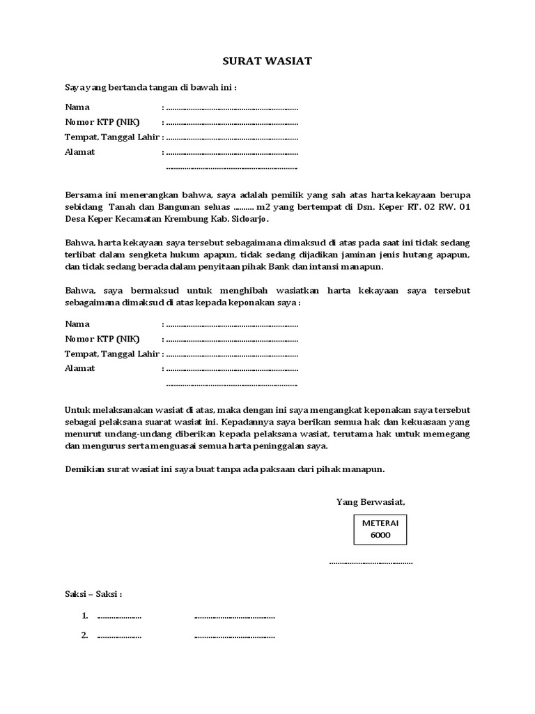 Detail Cara Membuat Surat Wasiat Rumah Nomer 11