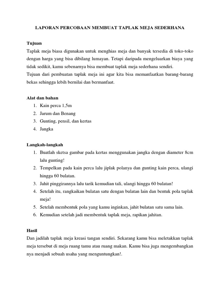 Detail Cara Membuat Taplak Meja Dari Sedotan Nomer 44