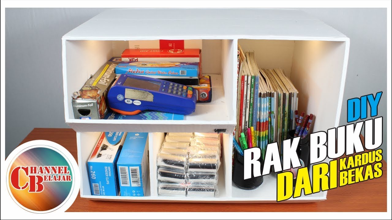 Download Cara Membuat Tempat Buku Dari Kardus Mie Nomer 12