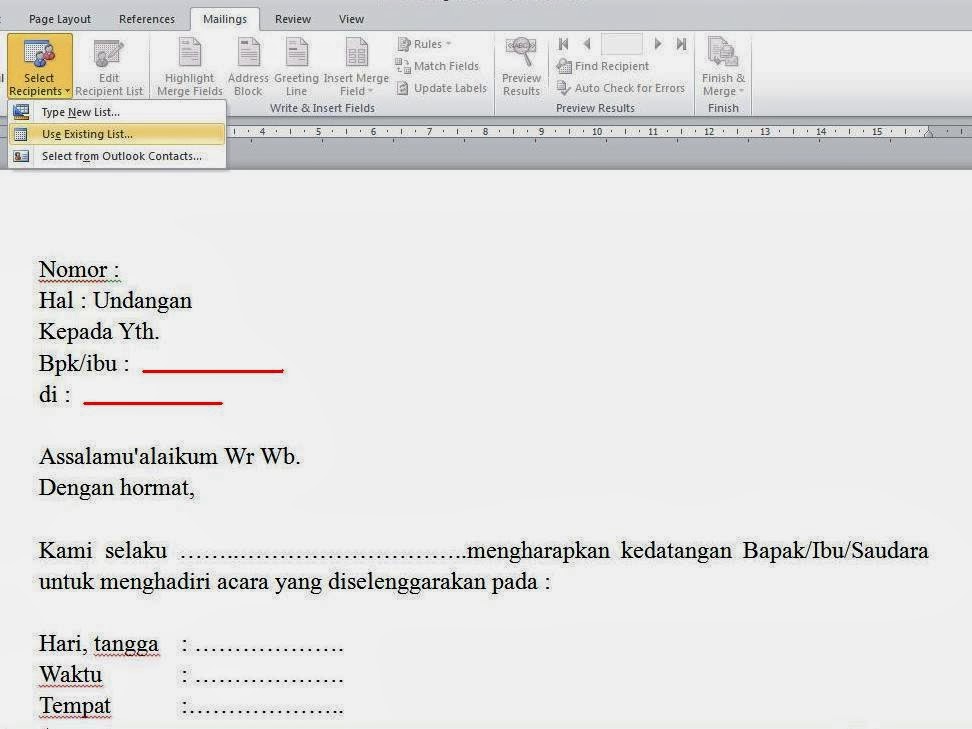 Detail Cara Membuat Undangan Di Microsoft Word Nomer 29