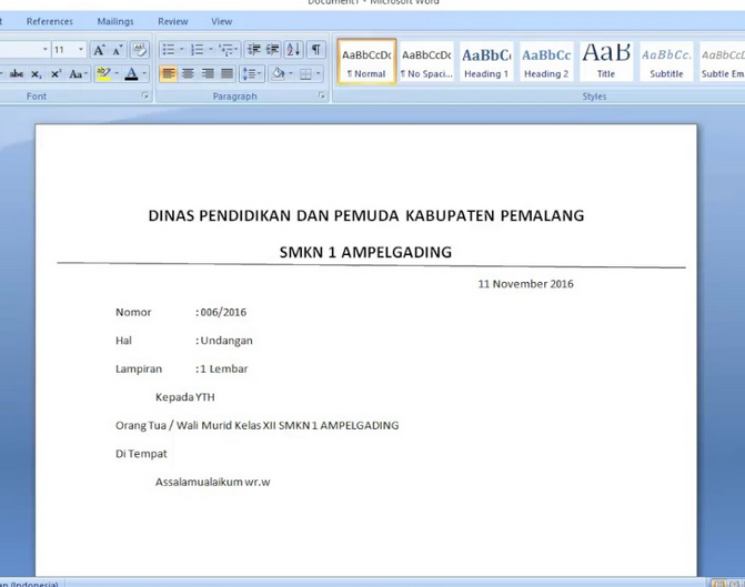 Detail cara membuat undangan di word koleksi nomer 28