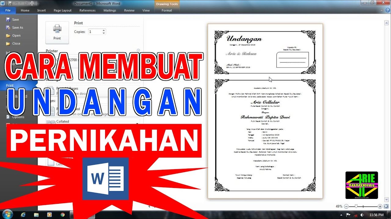 Detail cara membuat undangan di word koleksi nomer 34