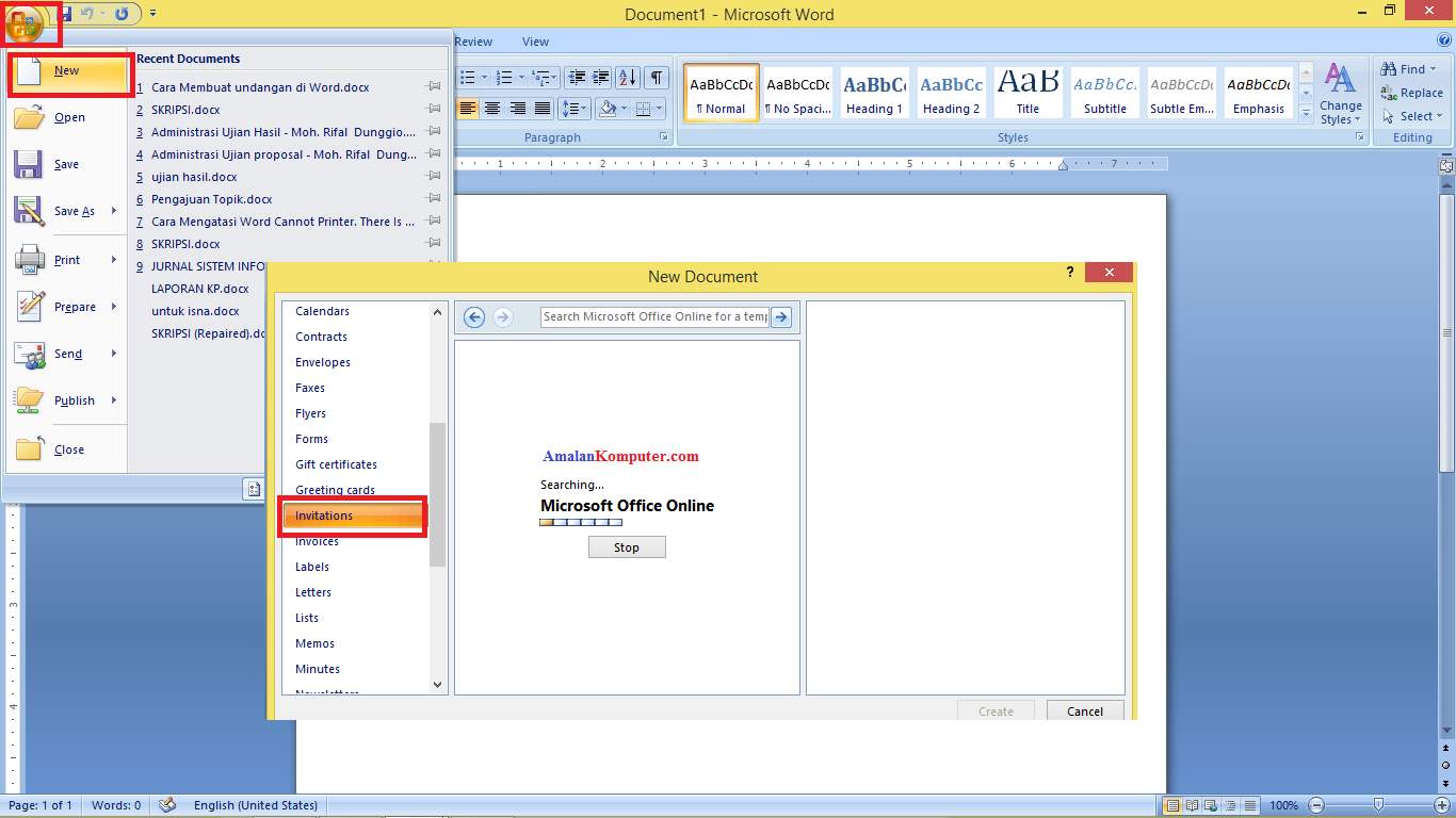 Detail Cara Membuat Undangan Microsoft Word 2007 Nomer 17