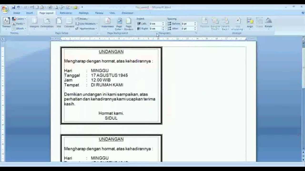 Detail Cara Membuat Undangan Microsoft Word 2007 Nomer 4