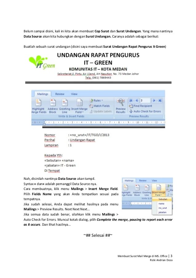 Detail Cara Membuat Undangan Microsoft Word 2007 Nomer 31