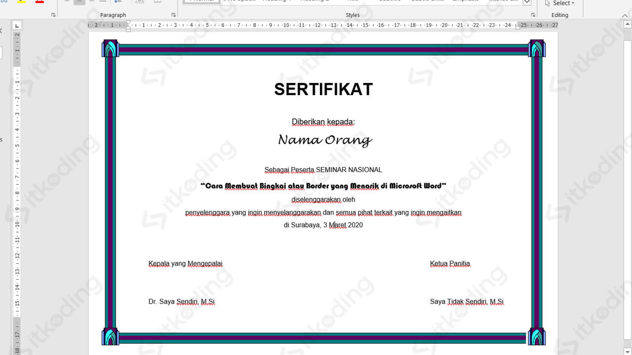 Detail Cara Membuat Undangan Microsoft Word 2007 Nomer 39