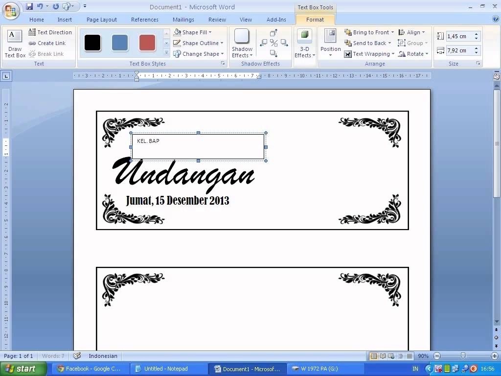 Detail Cara Membuat Undangan Microsoft Word 2007 Nomer 9