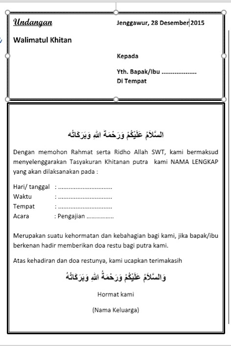 Cara Membuat Undangan Walimatul Khitan - KibrisPDR