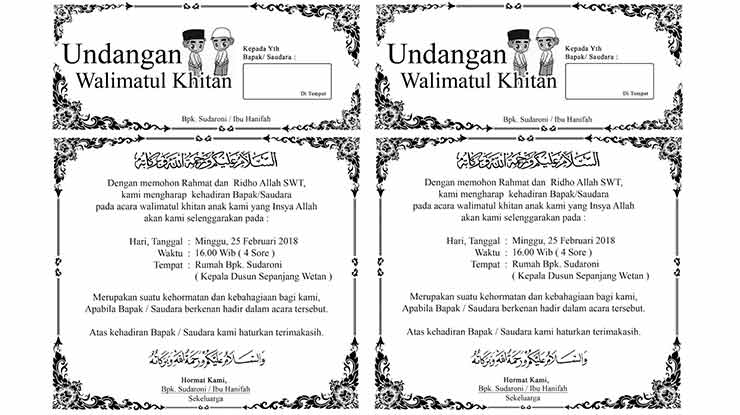 Detail Cara Membuat Undangan Walimatul Khitan Nomer 33