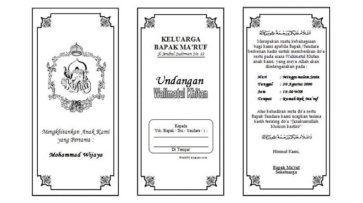 Detail Cara Membuat Undangan Walimatul Khitan Nomer 40