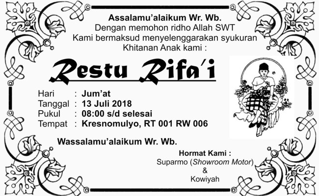 Detail Cara Membuat Undangan Walimatul Khitan Nomer 44