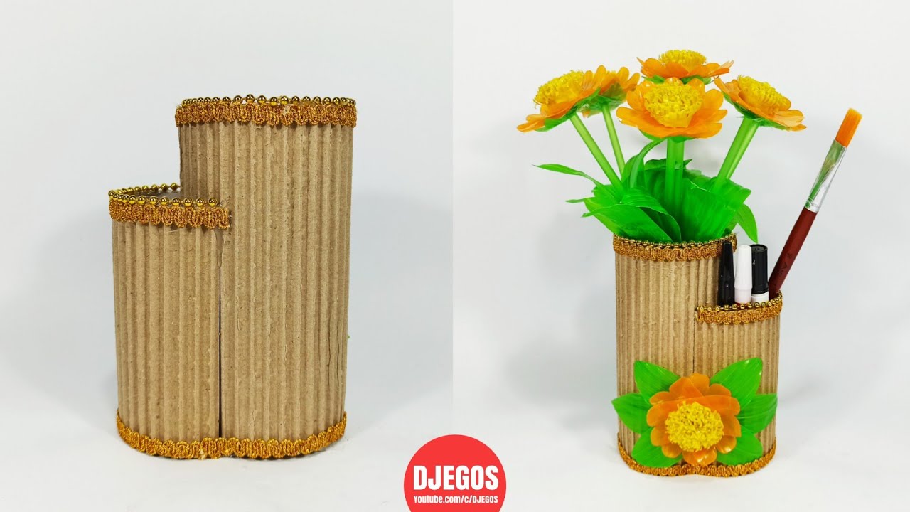Cara Membuat Vas Bunga Dari Kardus Yang Mudah - KibrisPDR
