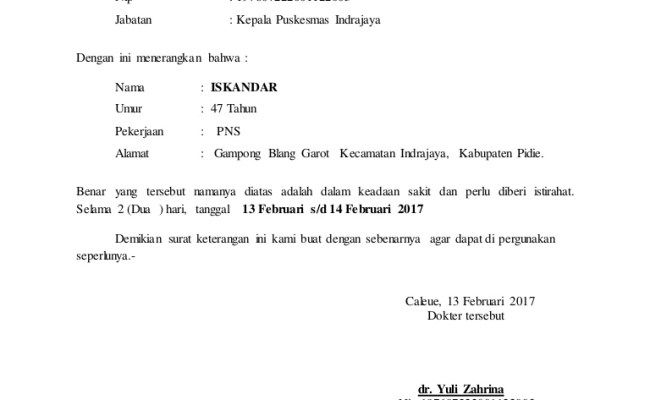 Detail Cara Meminta Surat Izin Sakit Di Puskesmas Nomer 42