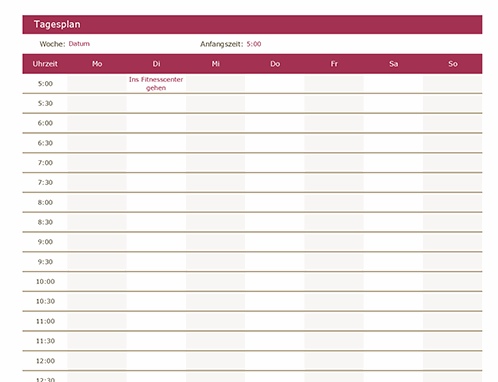 Arbeits Und Zeitplan Vorlage - KibrisPDR