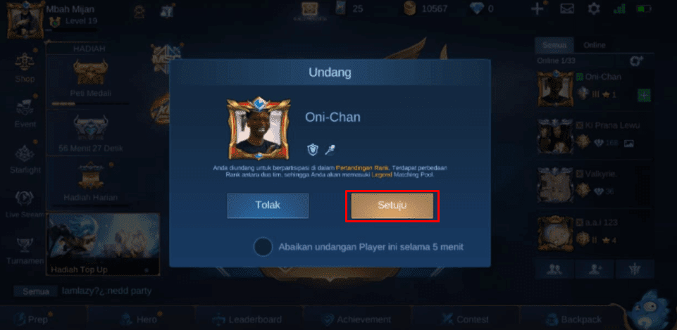 Detail Cara Menerima Undangan Squad Di Mobile Legend Nomer 23