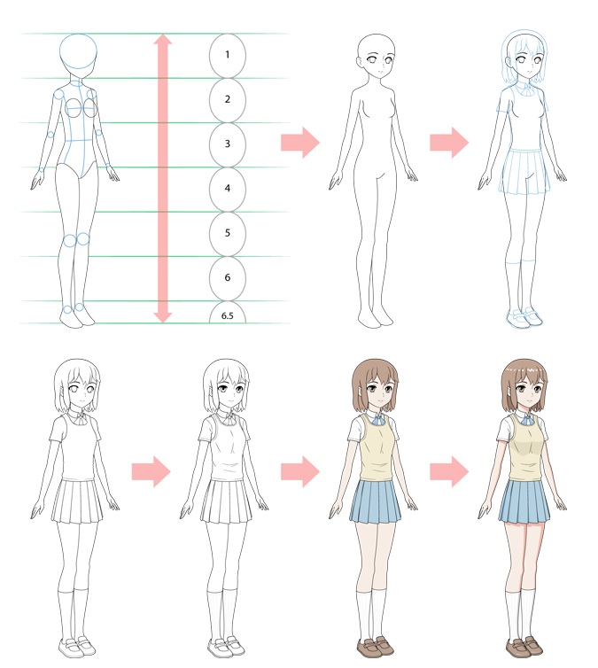 Detail Cara Menggambar Baju Anime Perempuan Nomer 11