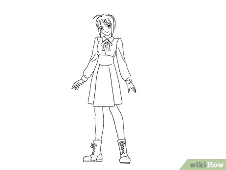 Detail Cara Menggambar Baju Anime Perempuan Nomer 20